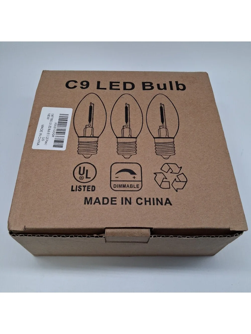 25 Pack C9 LED Bulbs E26 Medium Base Dimmable Warm White Clear Open Box